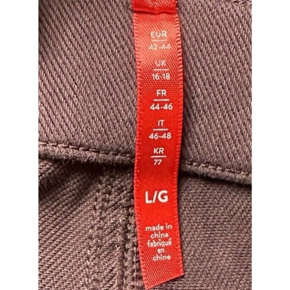 Spanx Jean-ish Leggings Women Size L Crop Ankle Twill Burgundy Slimming Seamless - Picture 9 of 13